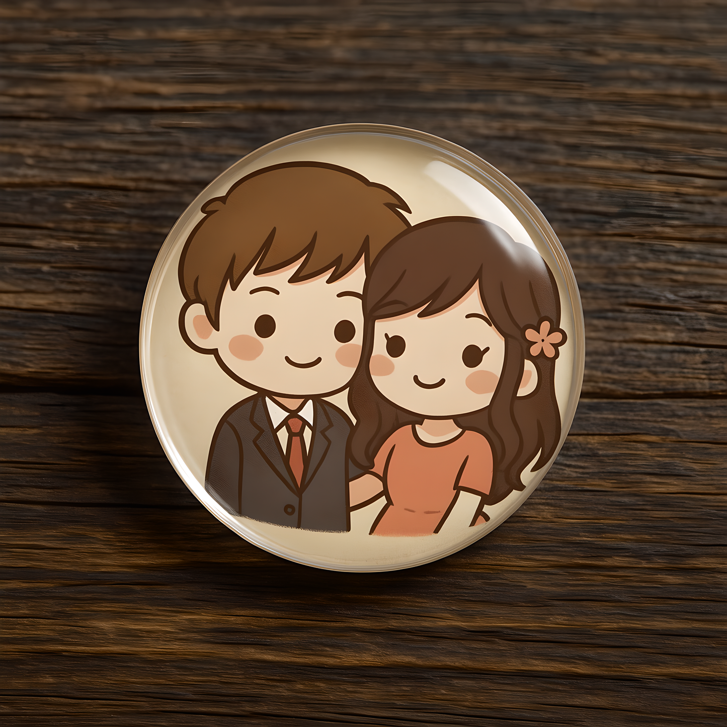 Custom Glass Dome Photo Magnets - Set of 5