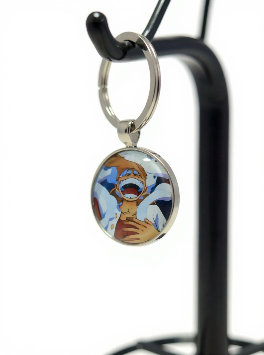 Custom Photo Keychain – Glass Dome & Rhodium Finish
