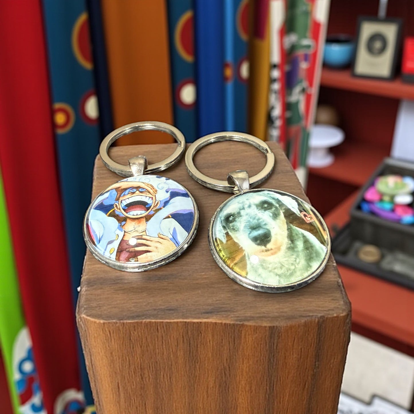 Custom Photo Keychain – Glass Dome & Rhodium Finish